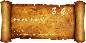 Bogner Gergő névjegykártya