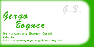gergo bogner business card