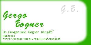 gergo bogner business card